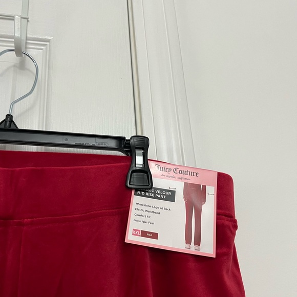 Juicy Couture Size XXL Velour Bling Tracksuit Set Red Rhinestone jacket pants - Picture 7 of 10